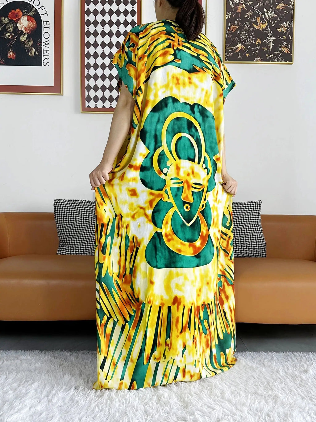 New Style African Summer Short Sleeve Dashiki Dresses Flora Loose Boubou Maxi Islam Women Casual Dress African Abaya Clothes