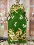 2024 New Short Sleeved African Muslim Dashiki Ababy Printed Cotton Loose Fitting Dress Dubai Maxi Women Summer Casual Dress