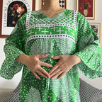 New Style African Dashiki Print Long Sleeve Loose Cotton Elegant Women  Abaya Long Dress Summer Maxi Casual Dresses Vestidos
