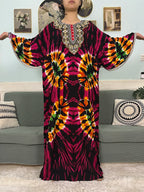 Mslim Abayas For Women Cotton Embroidery Printed Long Sleeves Loose Femme Robe African Boubou Dresses With 150x165cm Shawl Scarf