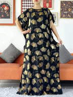 2024 Party Abaya Dress With Big Scarf Dubai Turkey Kaftan Muslim Loose  Abaya Women African Casual Maxi  Gold Stamping  Robe