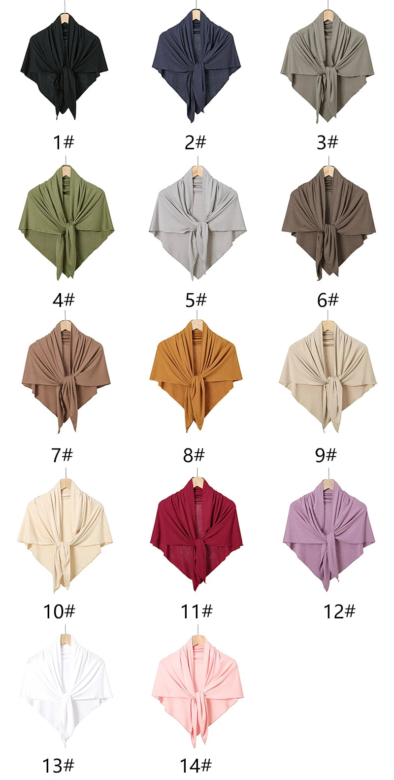 Hot Sale Modal Jersey Hijab Triangle Scarf Woman Muslim Hijab Shawls Ladies Soft Wraps Solid Color Islamic Headband Turban