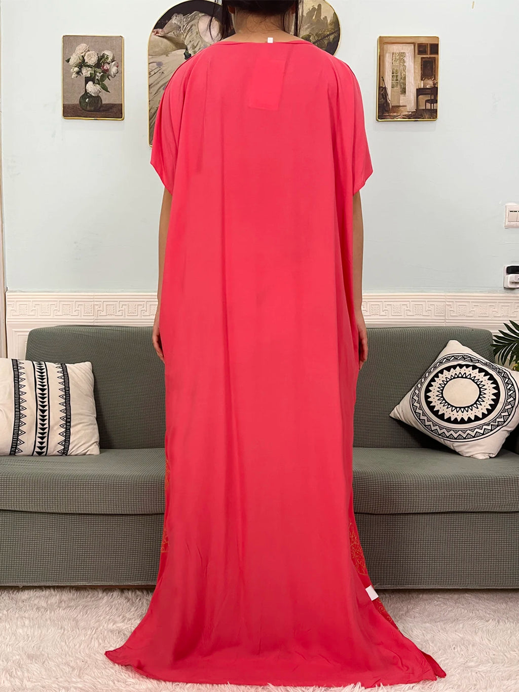 Muslim Pure Abayas For Women Dubai Islam Cotton Solid Color Loose Fit Caftan Marocain Femme Robe African Dresses With Headscarf